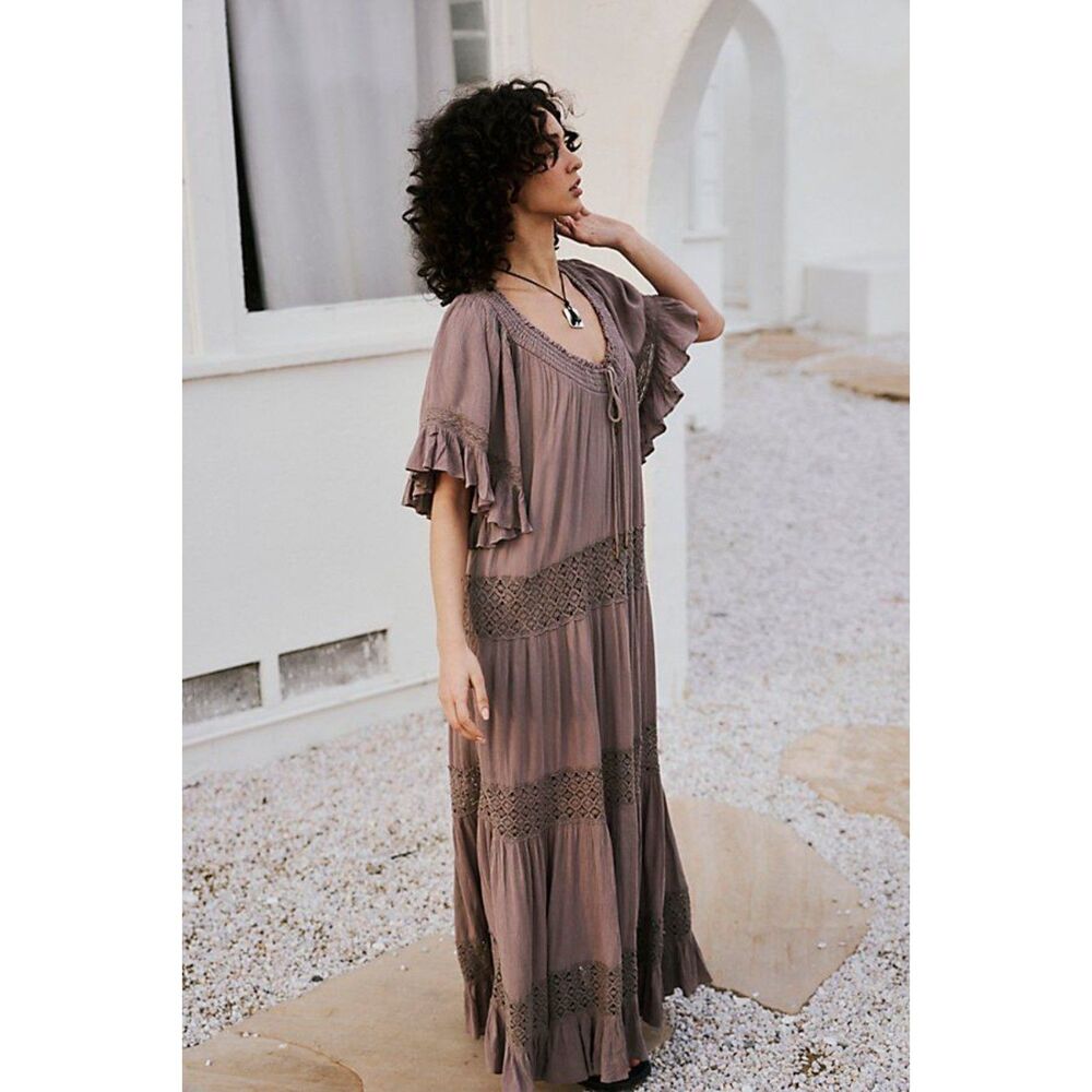 Free People Dream On Maxi Dress in Petrified Wood size XS NWOT